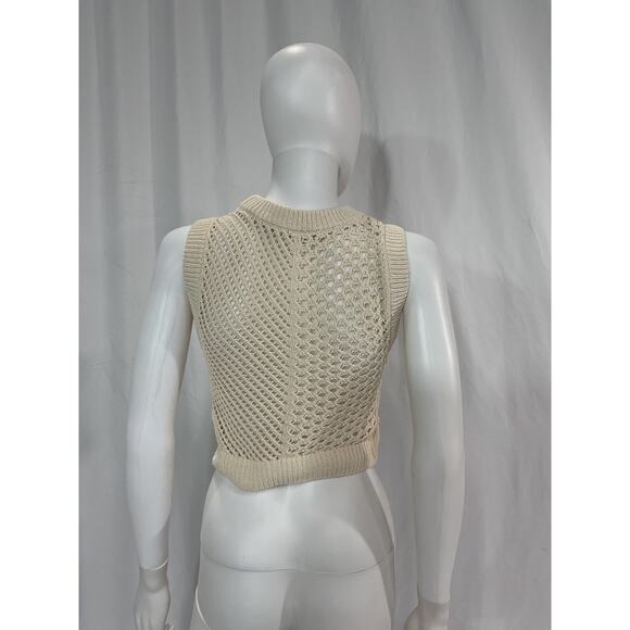 Alc Ltd 'Beuden' White Crochet Knit Top Size M - Picture 3 of 5